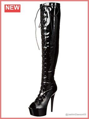 Thigh High Stiletto Heel Boots Peep Toe Zip Closure Synthetic